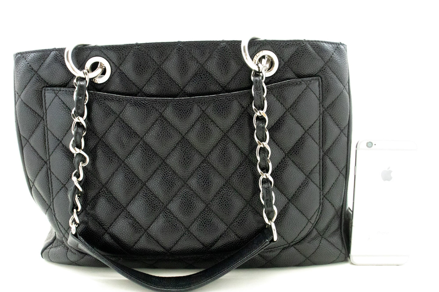 Chanel Caviar GST " Grand Shopping Tote Chain Shoulder Bag Black