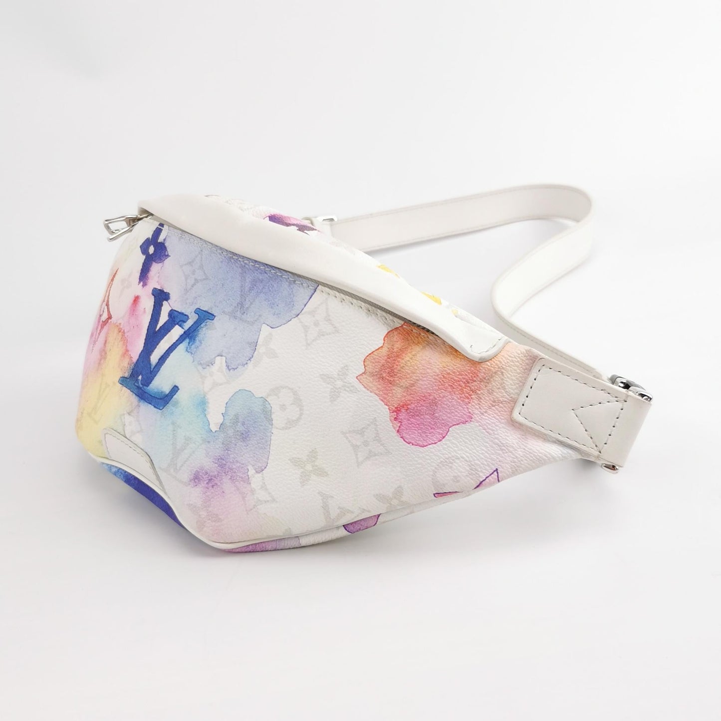 Louis Vuitton Bumbag Canvas Leather Watercolor White Handbag