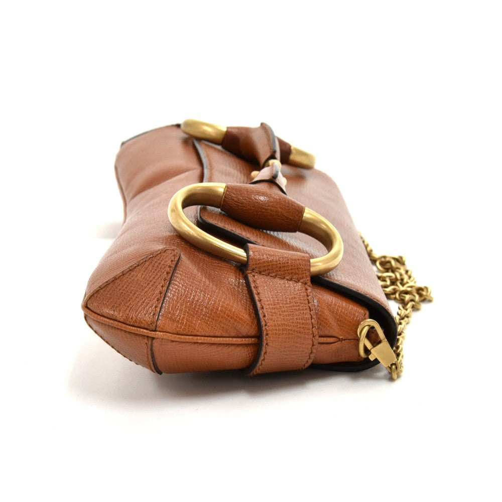 Gucci Textured Horsebit Evening Bag Leather Clutch Bag