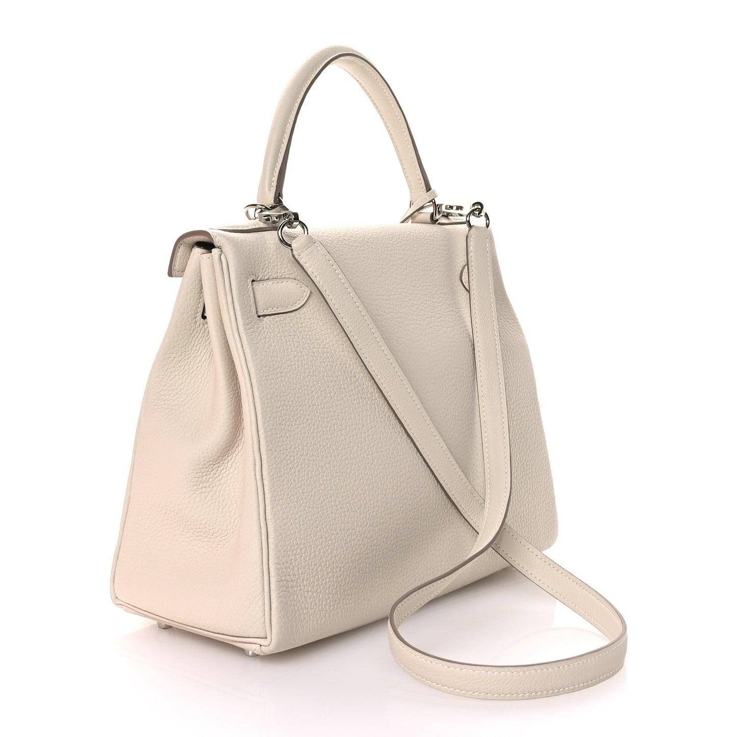 Hermes Togo Kelly Retourne Craie Handbag Travel Bag