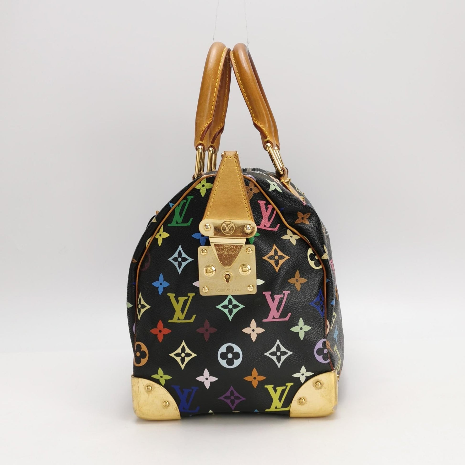 Louis Vuitton x Takashi Murakami Speedy 30 Black Multicolor Handbag