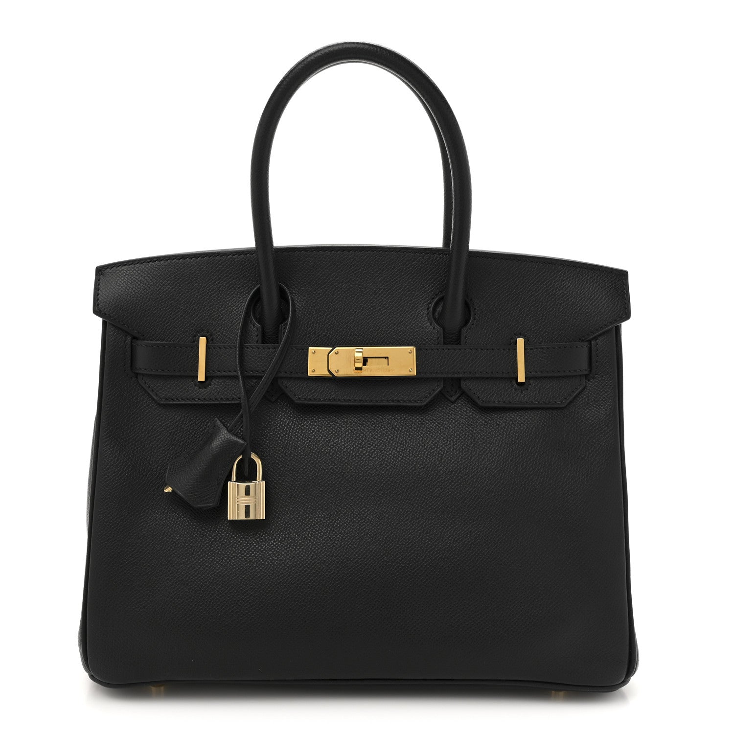 Hermes Epsom Birkin Handbag Black Travel Bag 30 Black 1758562