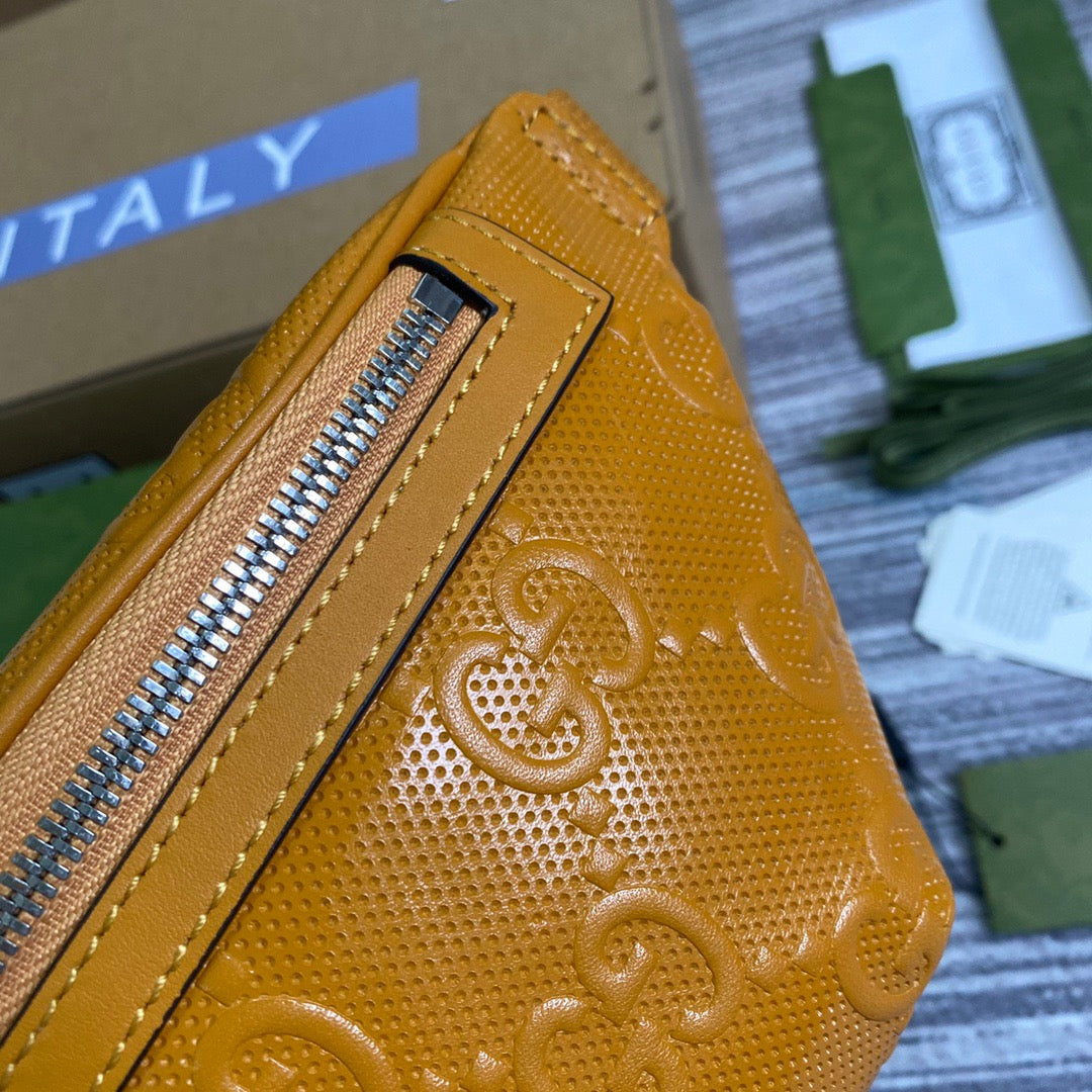 gg Embossed Belt Yellow gg Accessory