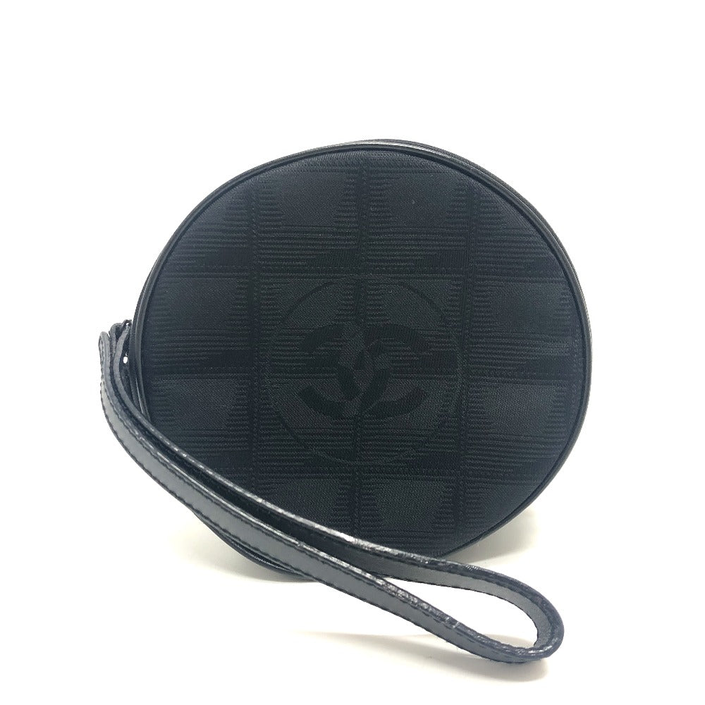 Chanel Cosmetics Nylon jacquard New line Black Travel Bag