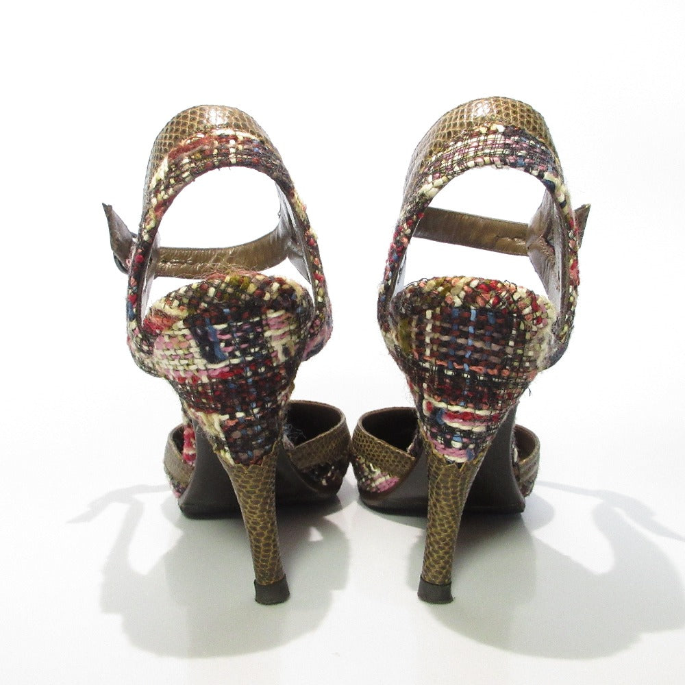 Chanel Tweed Lizard Pumps Bag