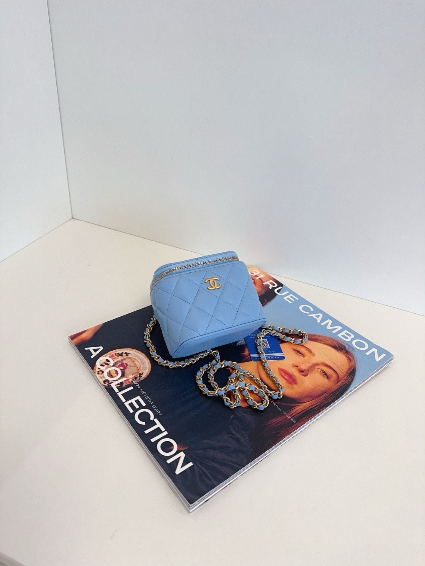 Chanel vanity case bag **.cm blue