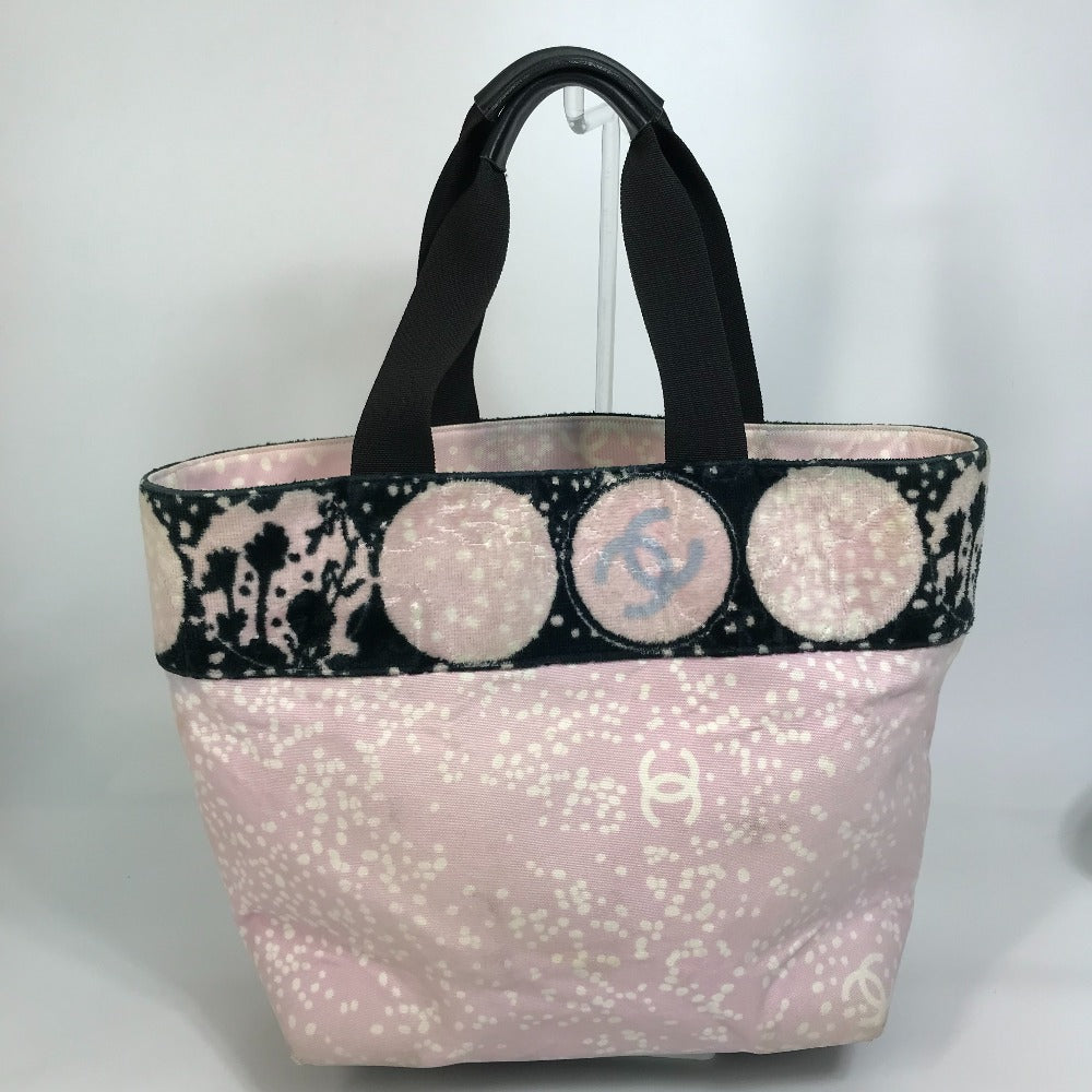 Chanel Light x COCO Mark Black Pink Canvas Tote Bag