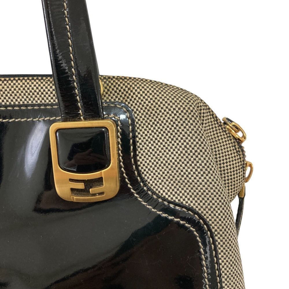 Fendi Chameleon 2Way Bag Leather Patent Travel Bag