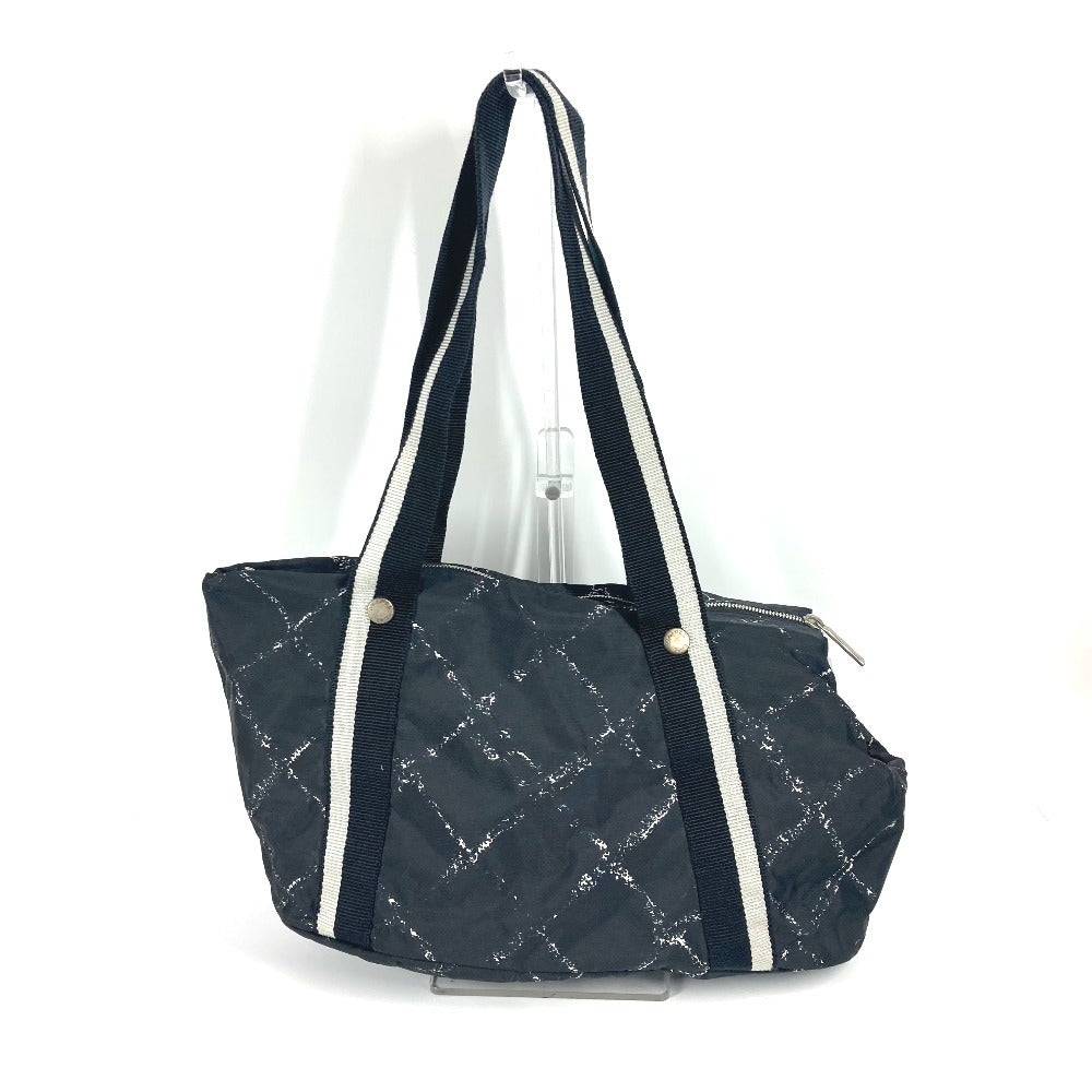 Chanel Boston Duffel Nylon Old line Pet Black Travel Bag