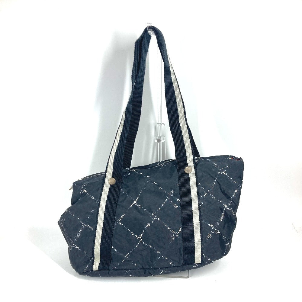 Chanel Boston Duffel Nylon Old line Pet Black Travel Bag