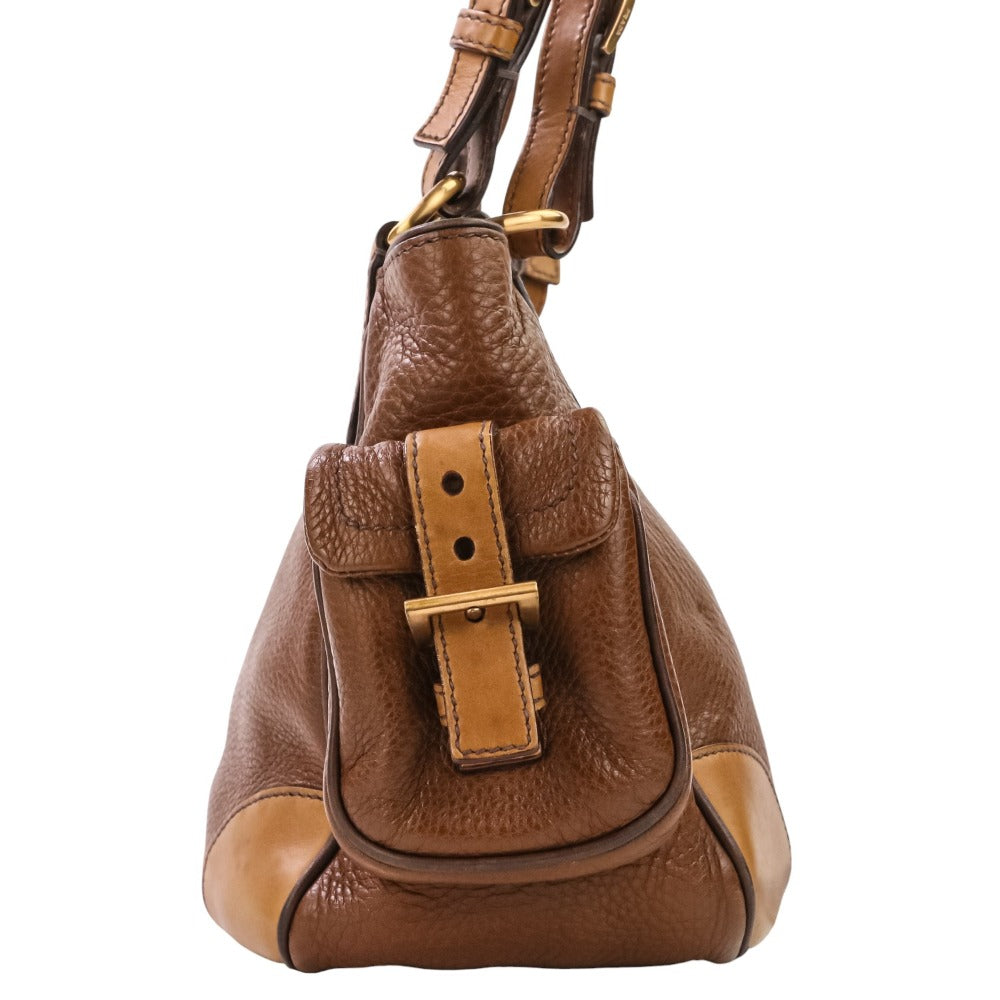 Prada Vit Daino Rocke Shrink 2Way Bag Leather Travel Bag