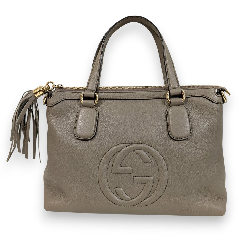 Gucci Soho Interlocking 2Way Bag Leather Travel Bag 2Way Bag
