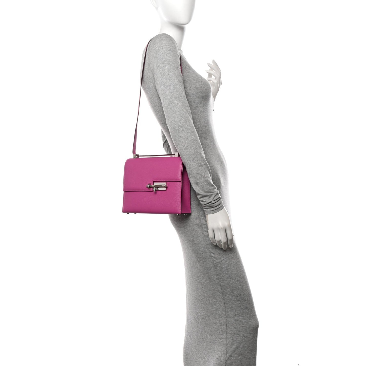 Hermes Epsom Verrou Magnolia Handbag Travel Bag