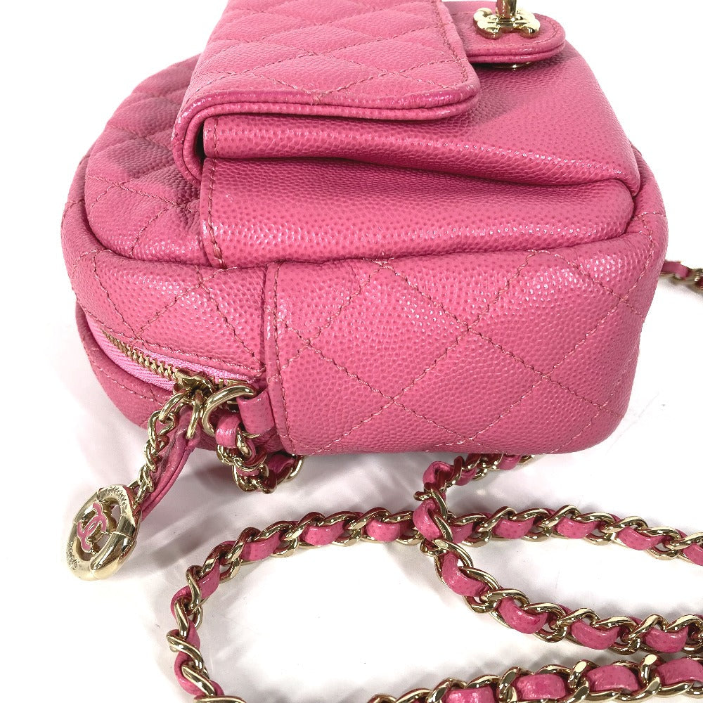 Chanel Caviar skin Matelasse quilted CC COCO Pink Shoulder Bag