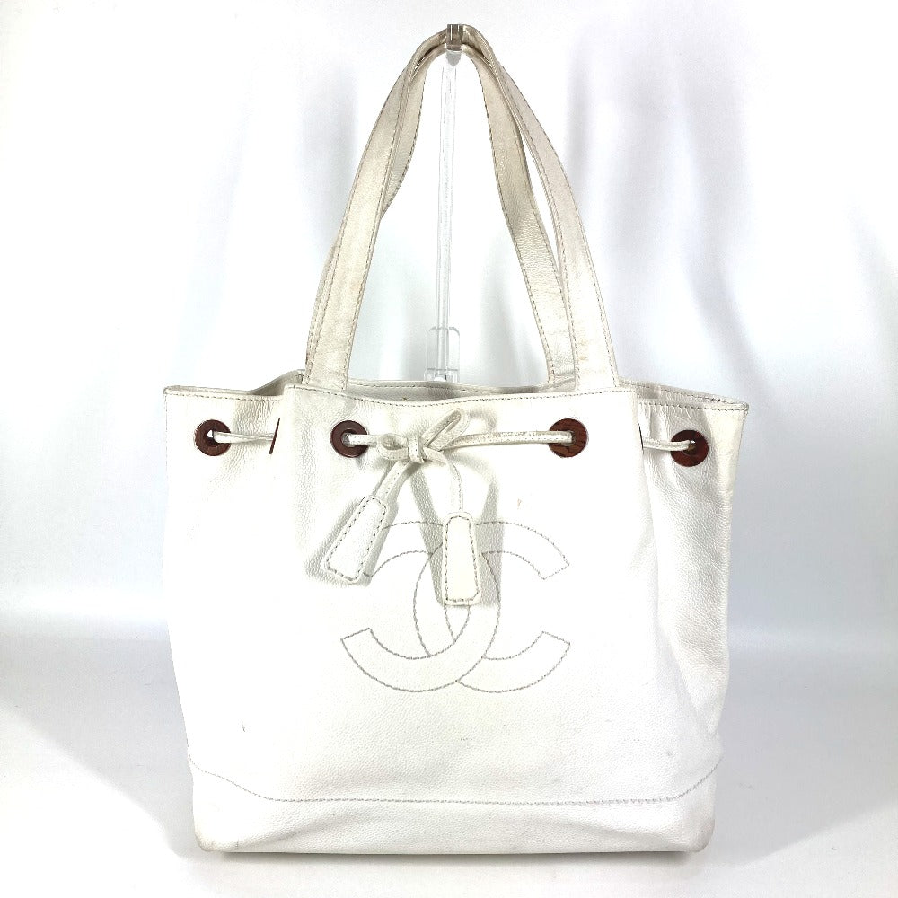Chanel Caviar skin CC COCO Mark logo White Jewelry