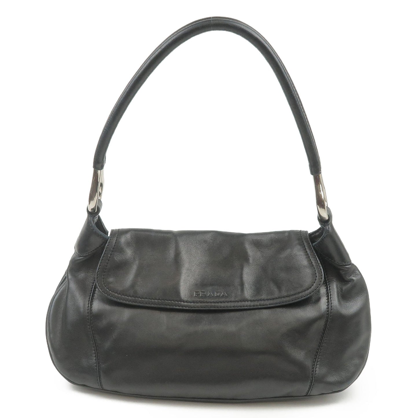 Prada Prada Leather Shoulder Bag Nero Black 34694 6
