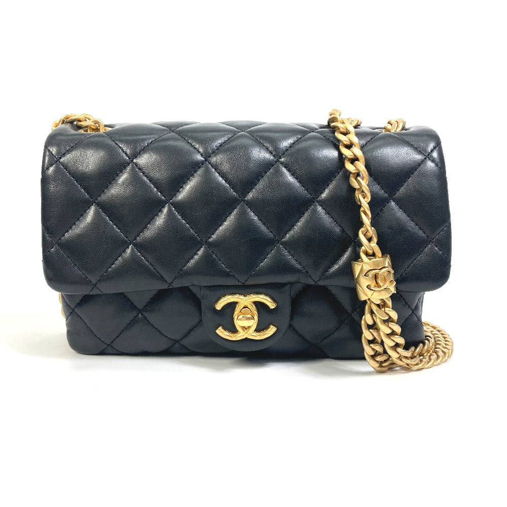 Chanel lambskin CC COCO Mark Matrasse Black Shoulder Bag