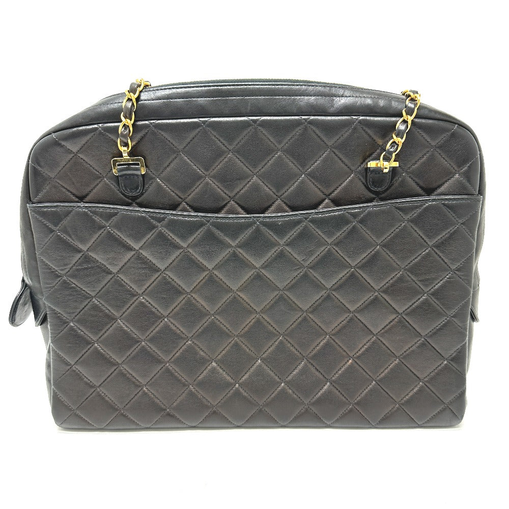 Chanel lambskin Matelasse Quilting CC COCO Mark Black Shoulder Bag