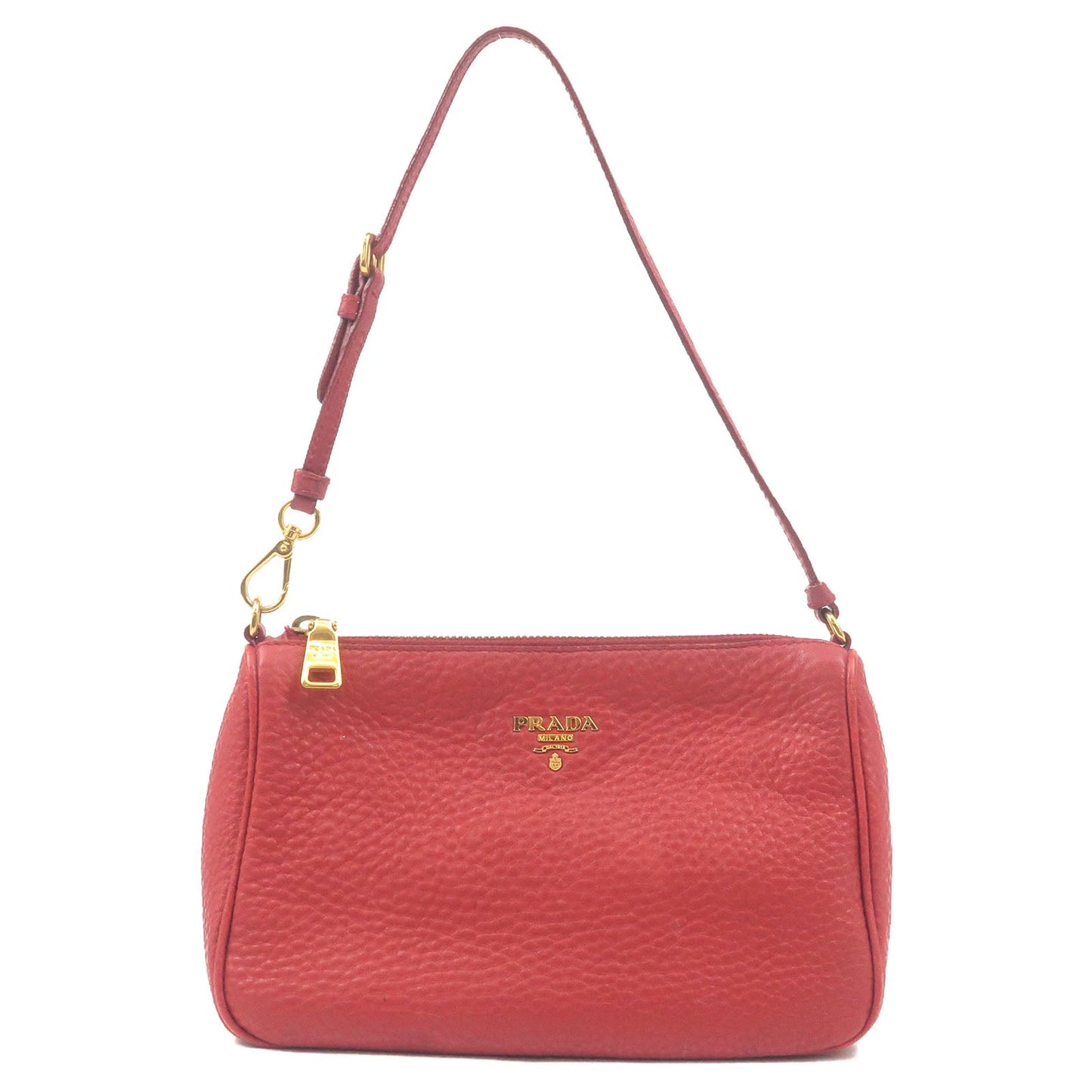 Prada Prada Leather Pouch Shoulder Bag Purse Red 34774