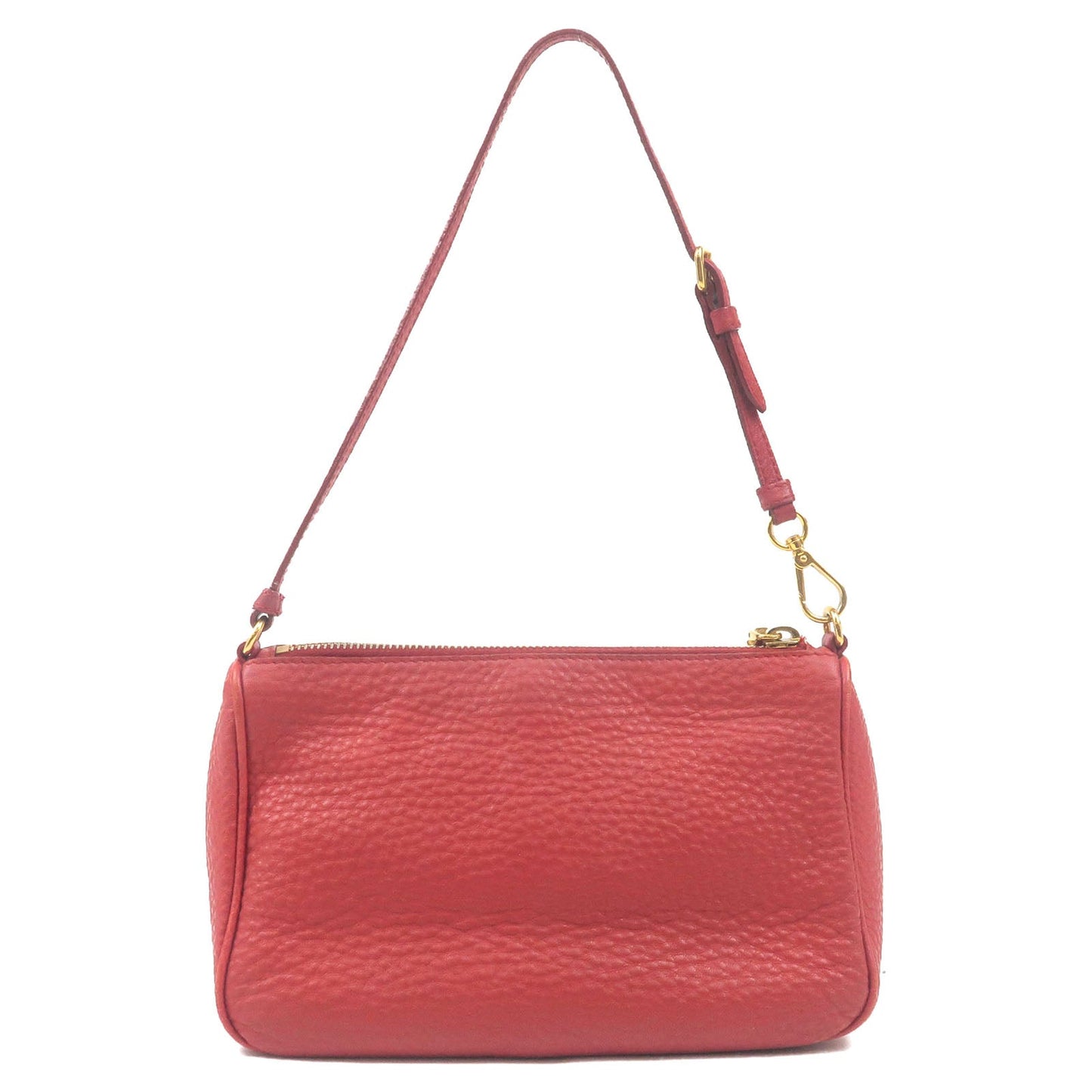 Prada Prada Leather Pouch Shoulder Bag Purse Red 34774