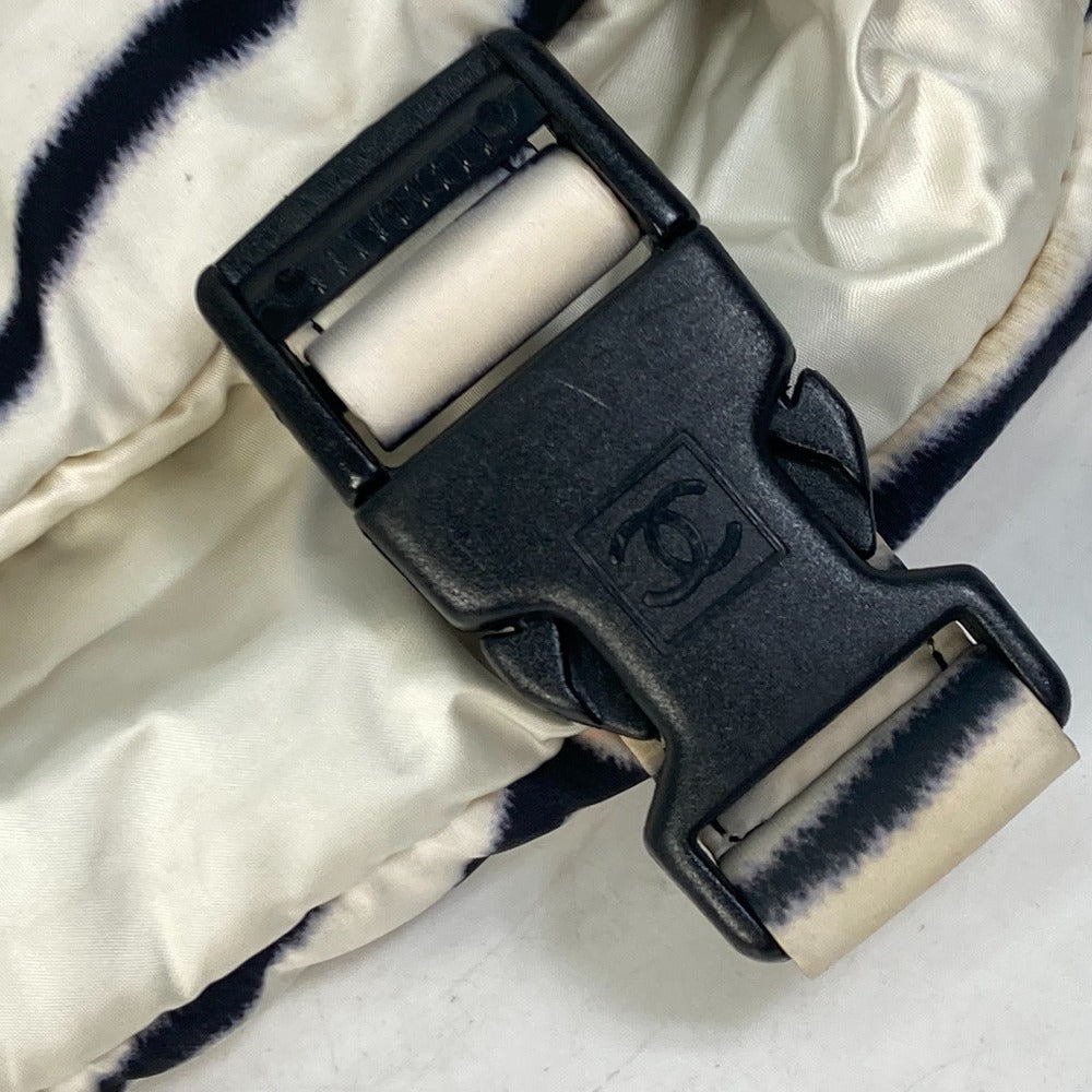 Chanel Nylon Sports Zebra Pattern Black Shoulder Bag