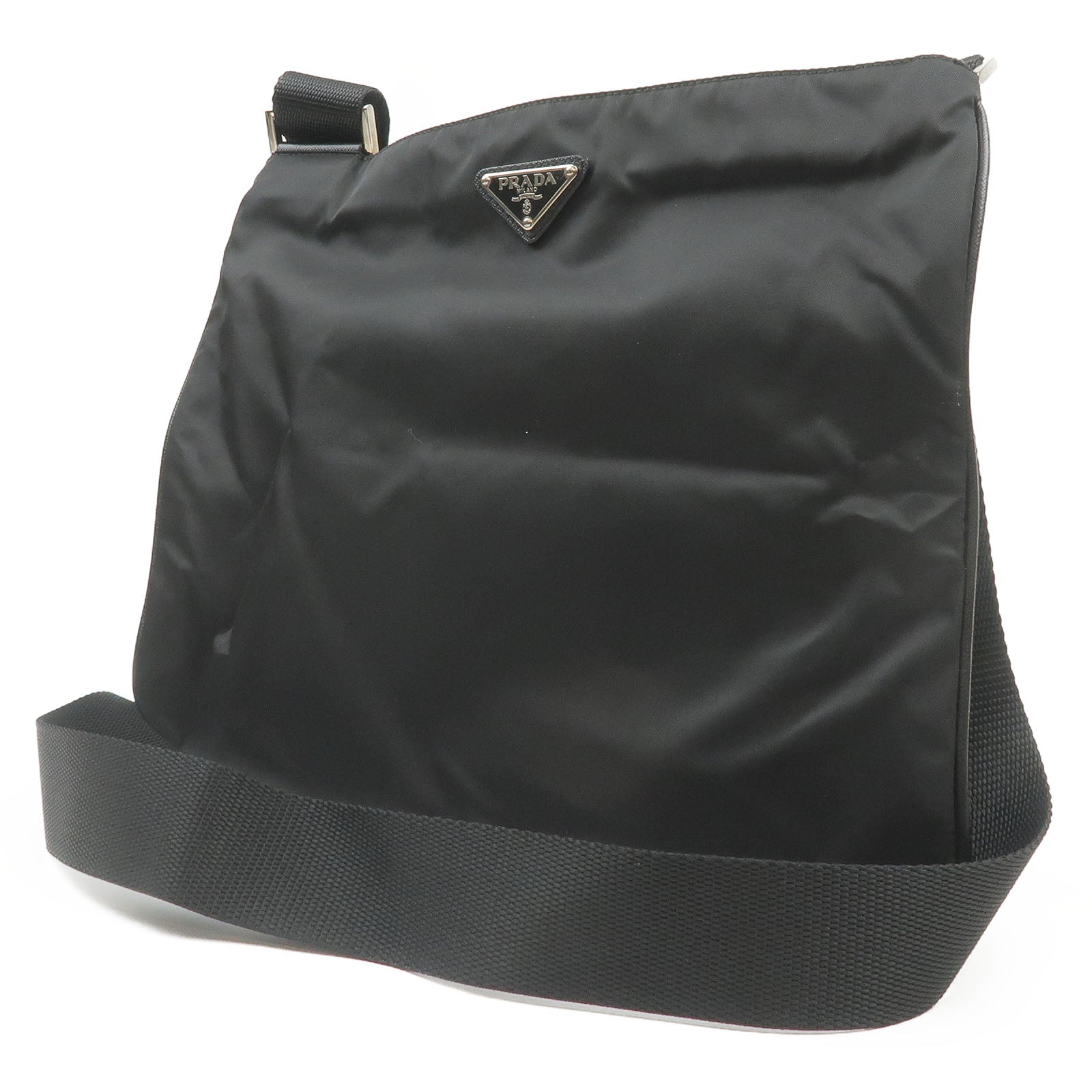 Prada Prada Nylon Leather Shoulder Bag Nero Black Va0053