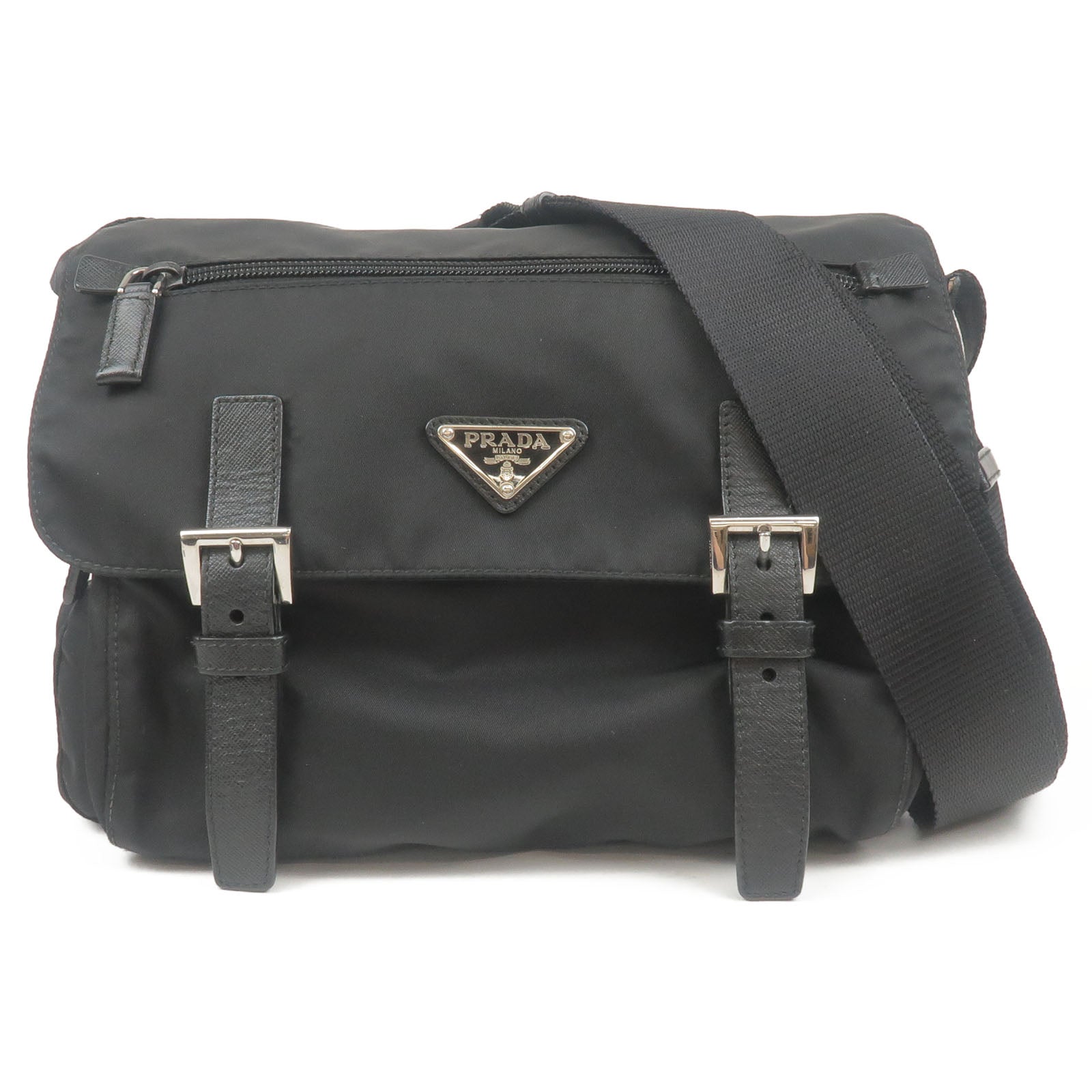 Prada Prada Nylon Leather Shoulder Bag Purse Nero Black Bt0953 34928 16