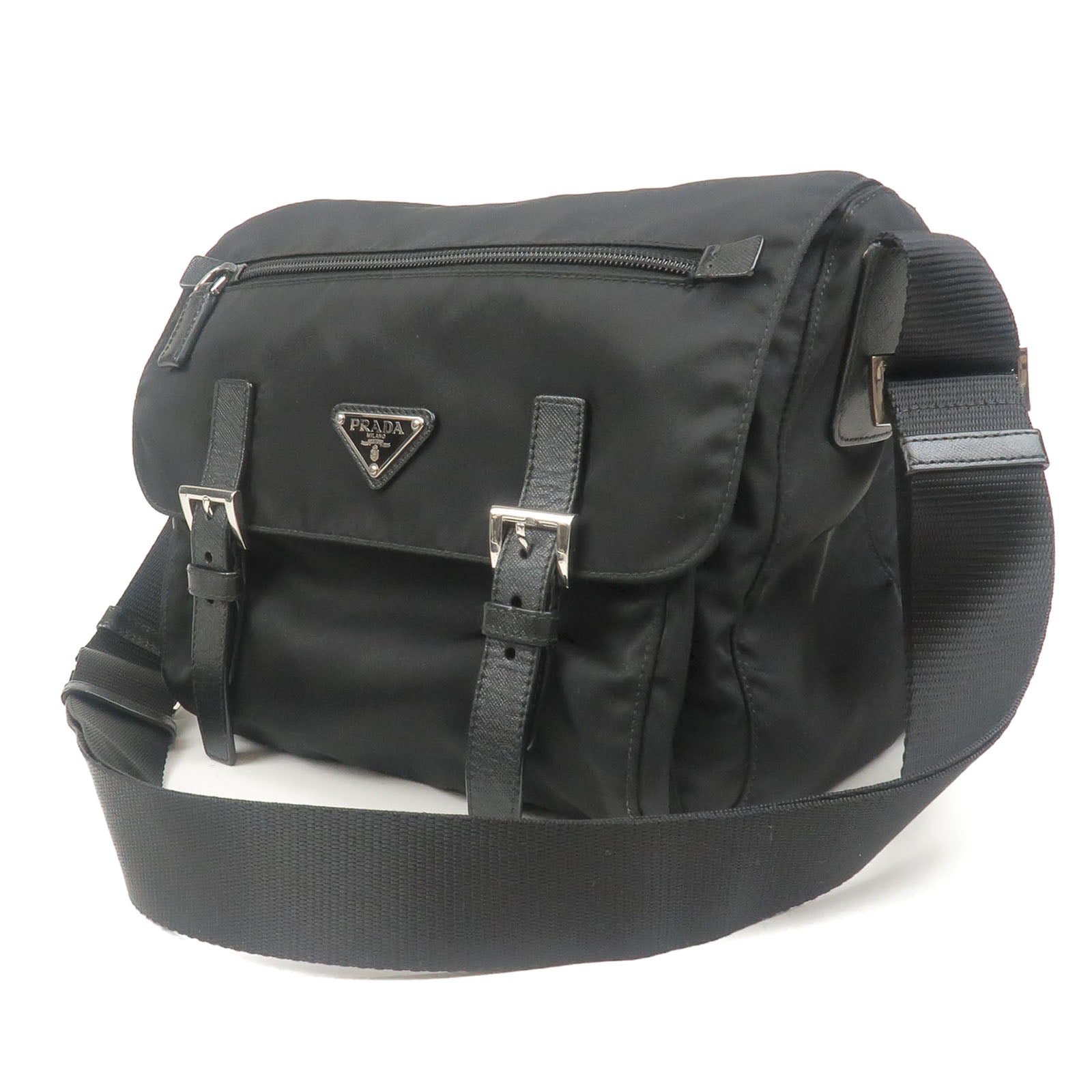 Prada Prada Nylon Leather Shoulder Bag Purse Nero Black Bt0953 34928 16