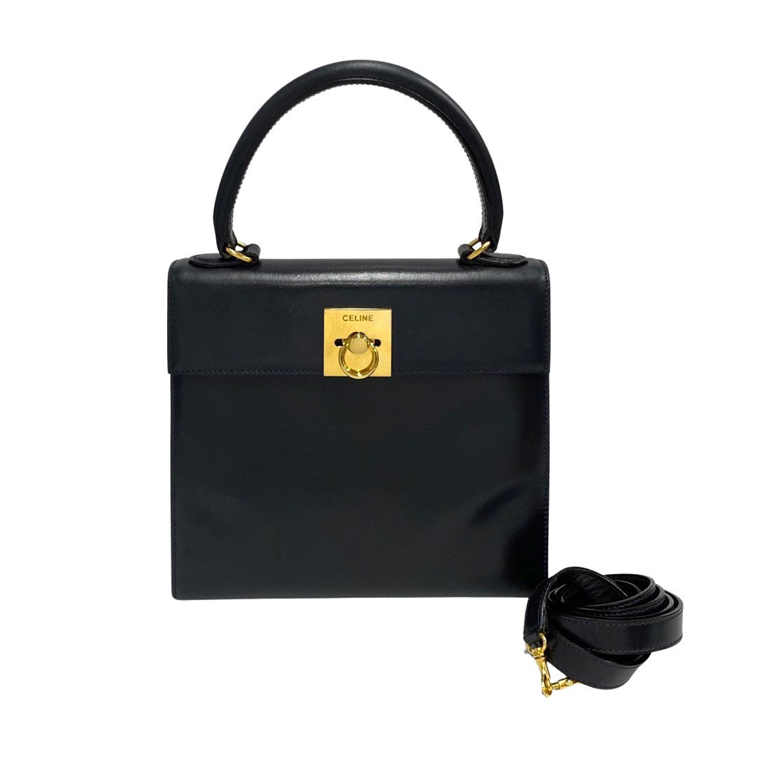 Shoulder Bag Calfskin Navy Women