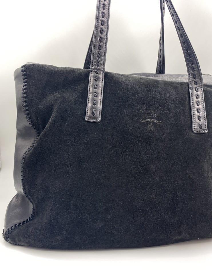 Prada And Tote Leather Suede Tote Bag