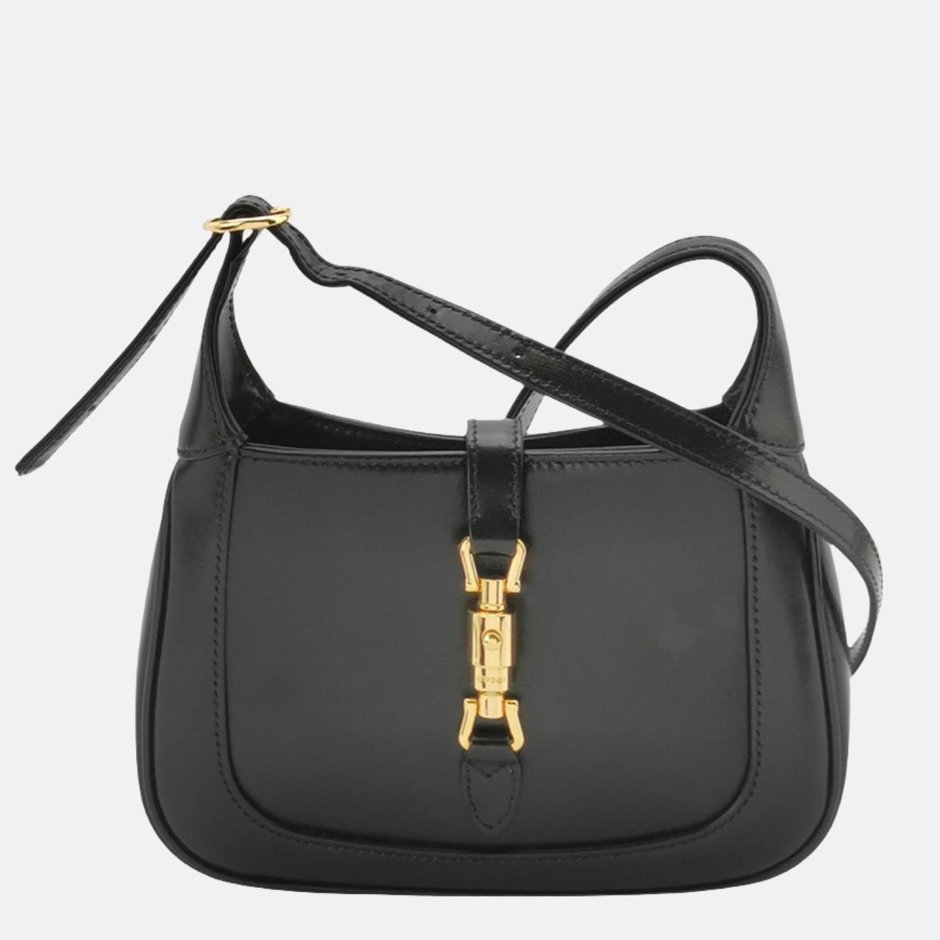 Gucci Jackie Adjustable Strap Leather Black Mini Travel Bag