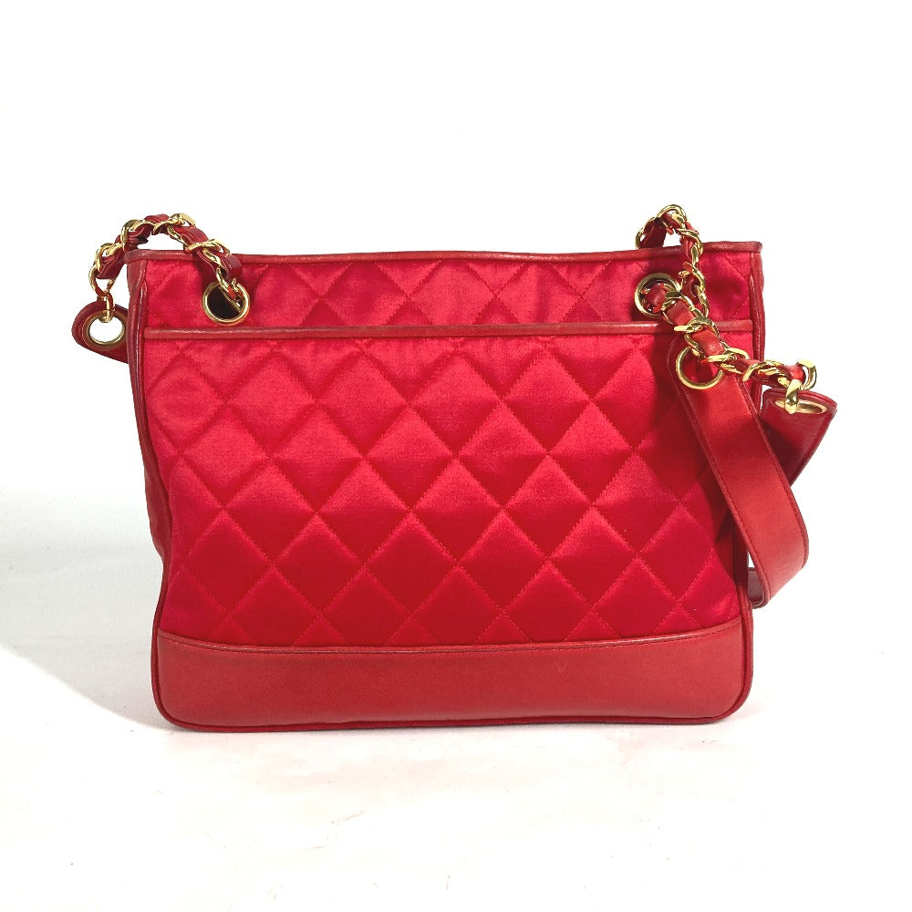 Chanel Satin Cocoball Matrasse quilting Red Leather Shoulder Bag