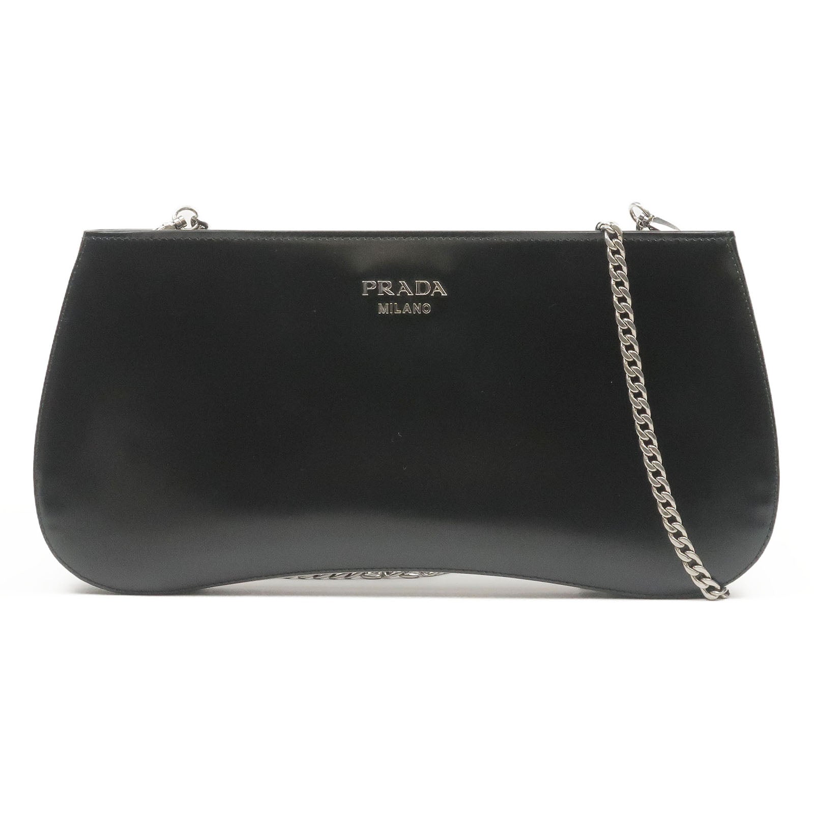 Prada Prada Sydney Leather 2Way Chain Shoulder Bag Black 1Bf085 35106 10