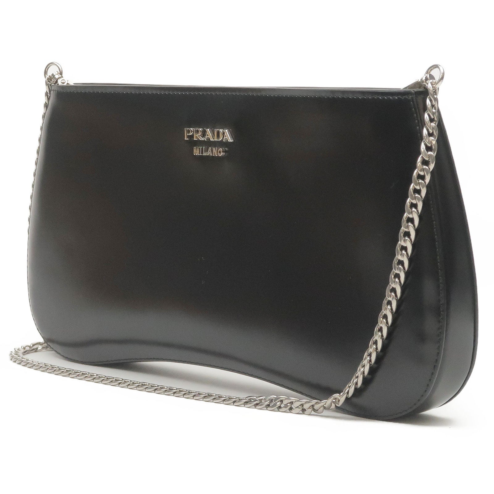 Prada Prada Sydney Leather 2Way Chain Shoulder Bag Black 1Bf085 35106 10