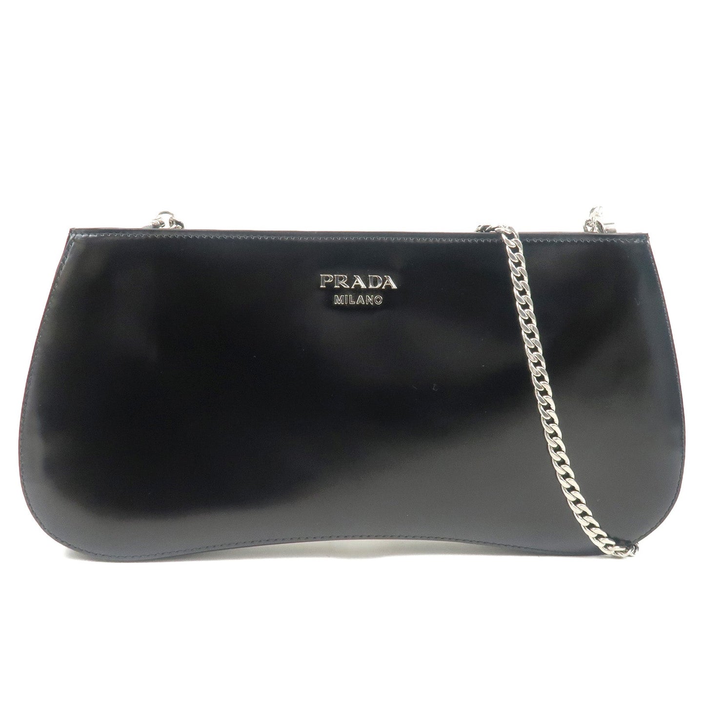 Prada Prada Sydney Leather 2Way Chain Shoulder Bag Black