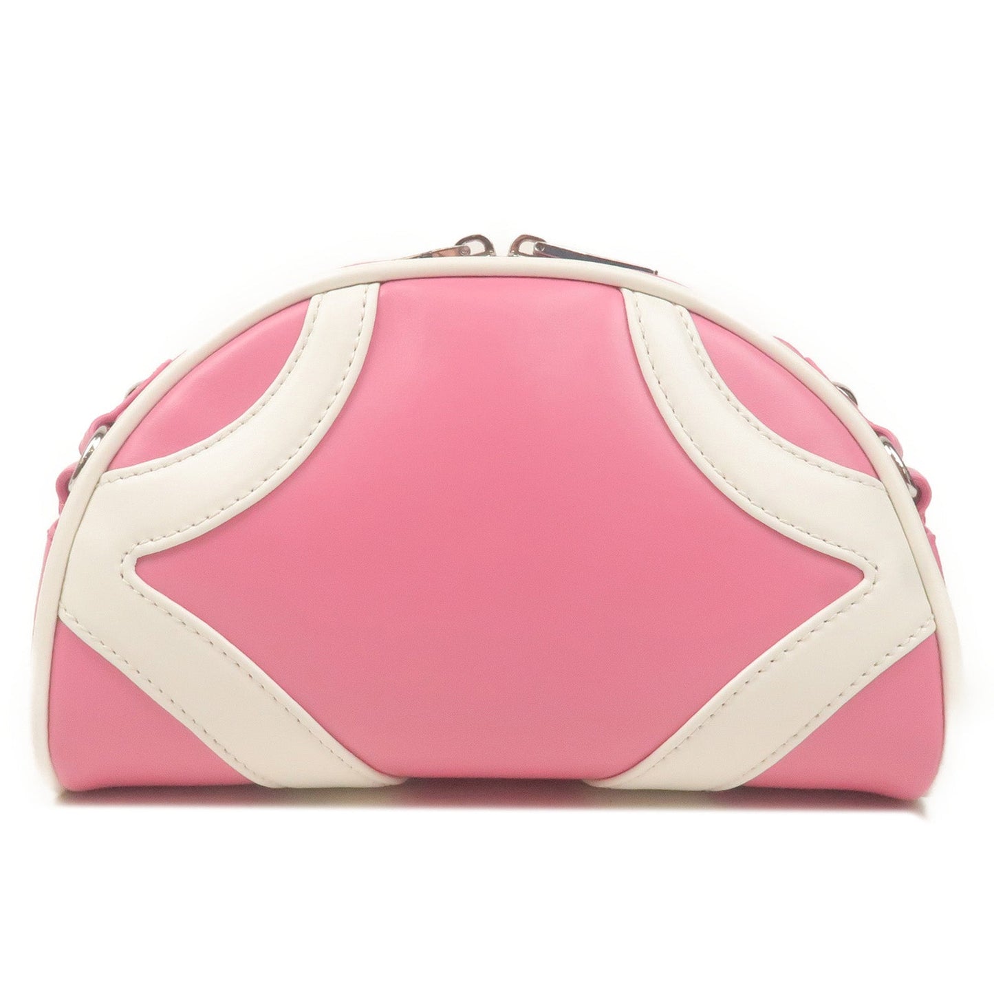 Prada Prada Leather Shoulder Bag Begonia Bian Pink White