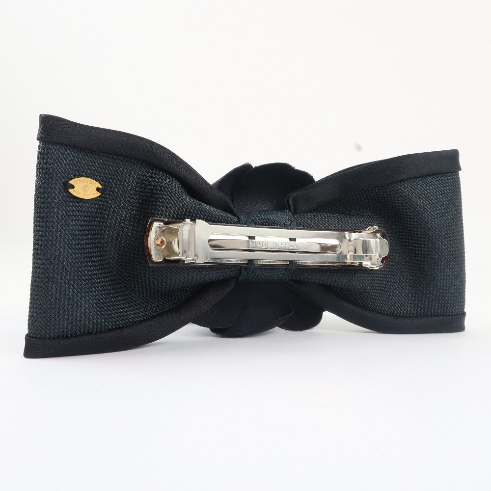 CHANEL Valletta Satin black Camelia Ribbon motif Women  