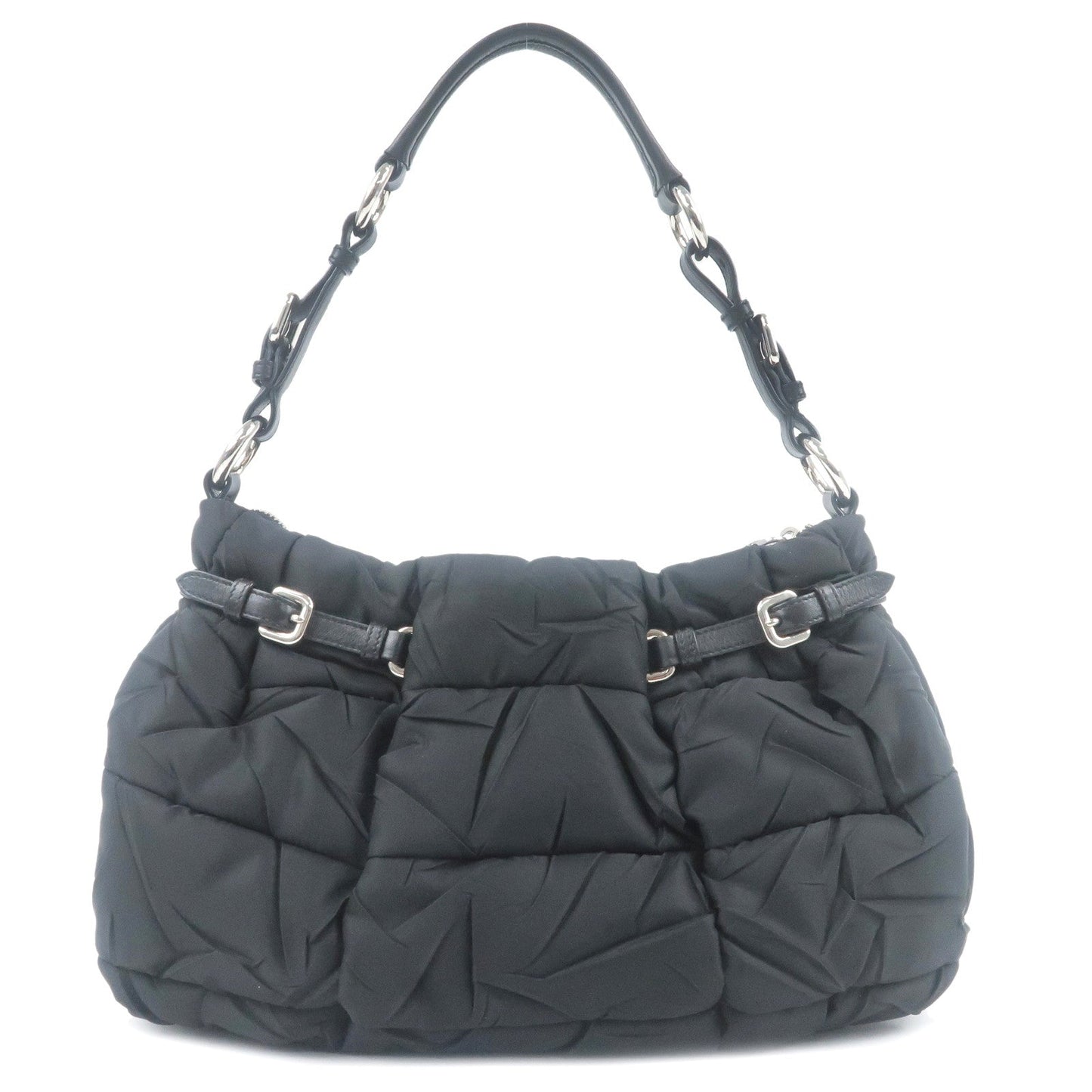 Prada Prada Nylon Leather Shoulder Bag Black Nero 35316