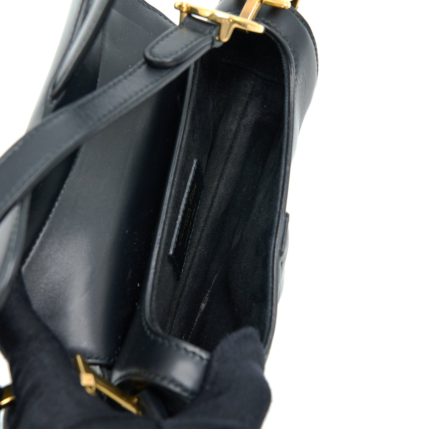 Dior Saddle Purse Calfskin Handbag Black Small Travel Bag