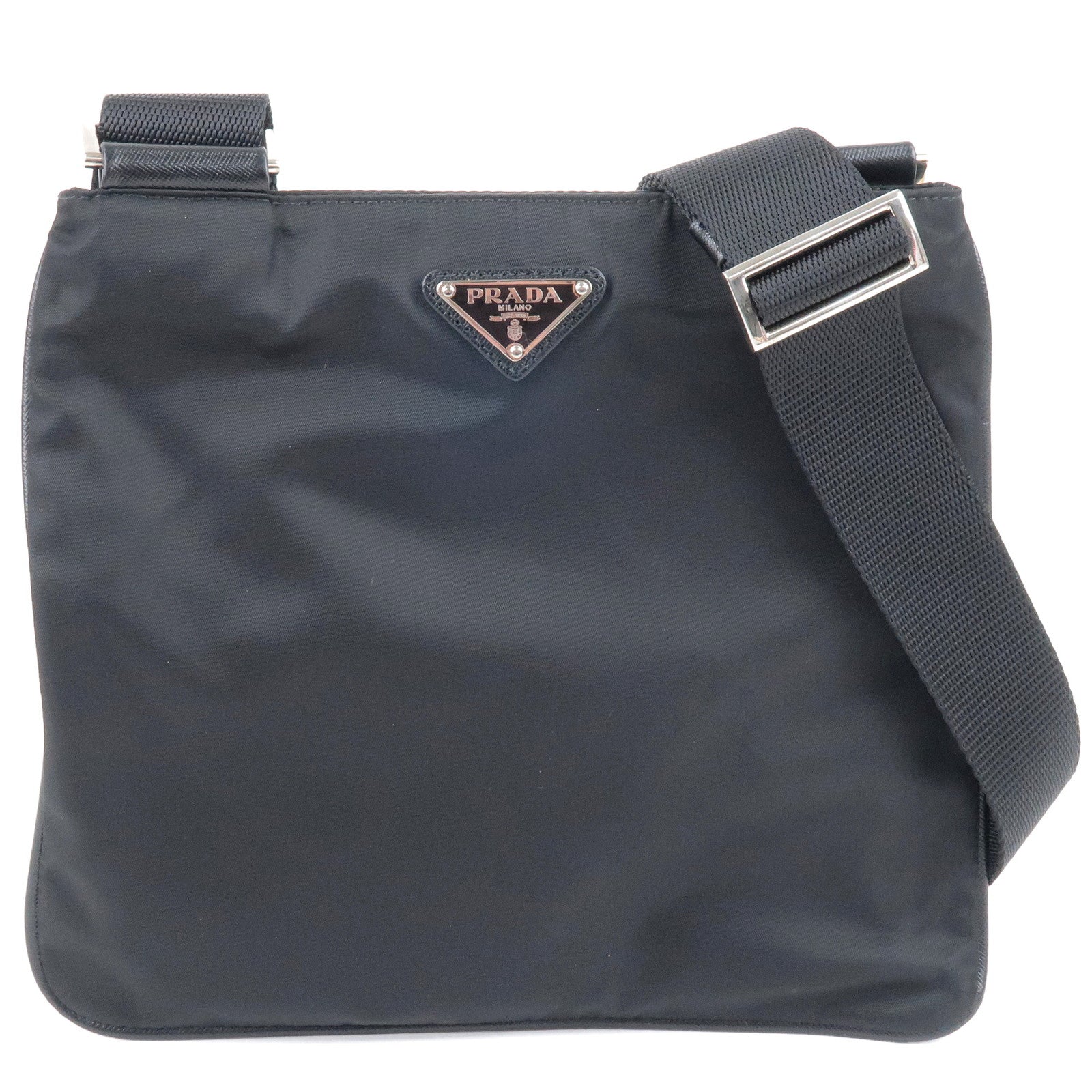 Prada Prada Logo Nylon Leather Shoulder Bag Purse Nero Va0779 35527 16