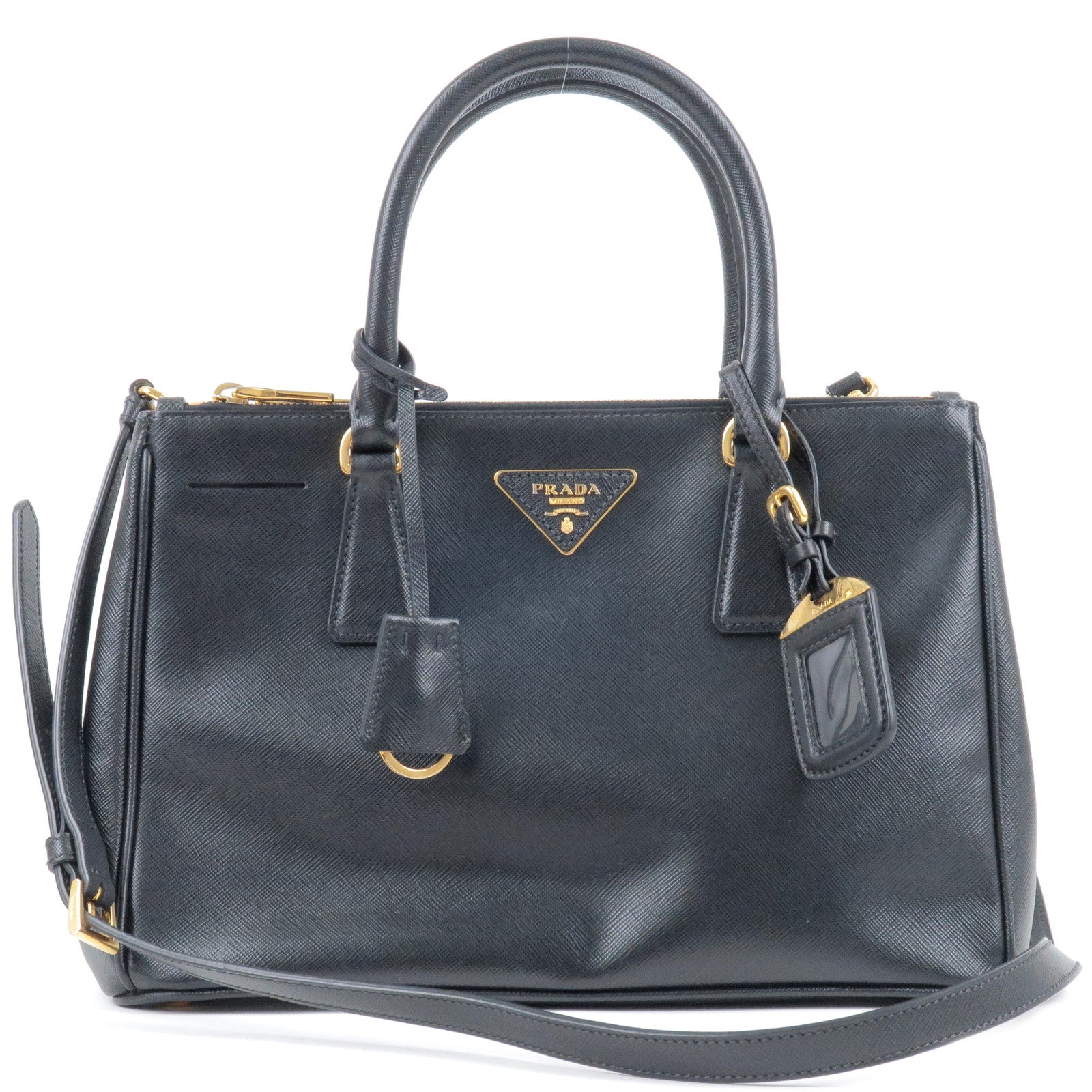 Prada Prada Leather 2Way Hand Bag Shoulder Bag Nero