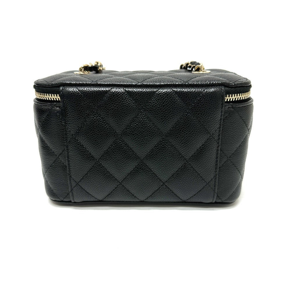 Chanel Caviar skin COCO Mark Matrasse Vanity Black Shoulder Bag