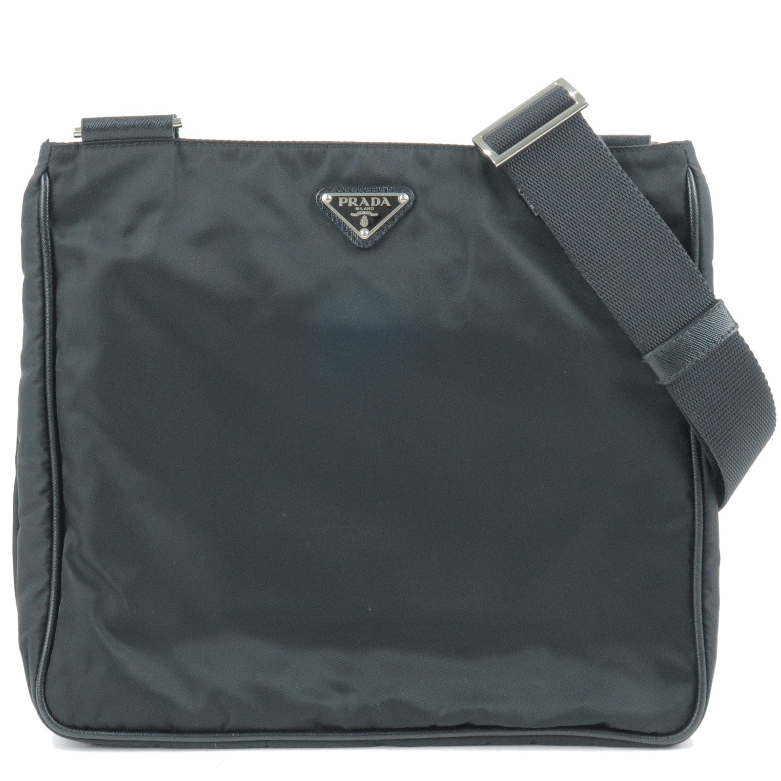 Prada Prada Logo Nylon Leather Shoulder Bag Nero Black Black 35660 7