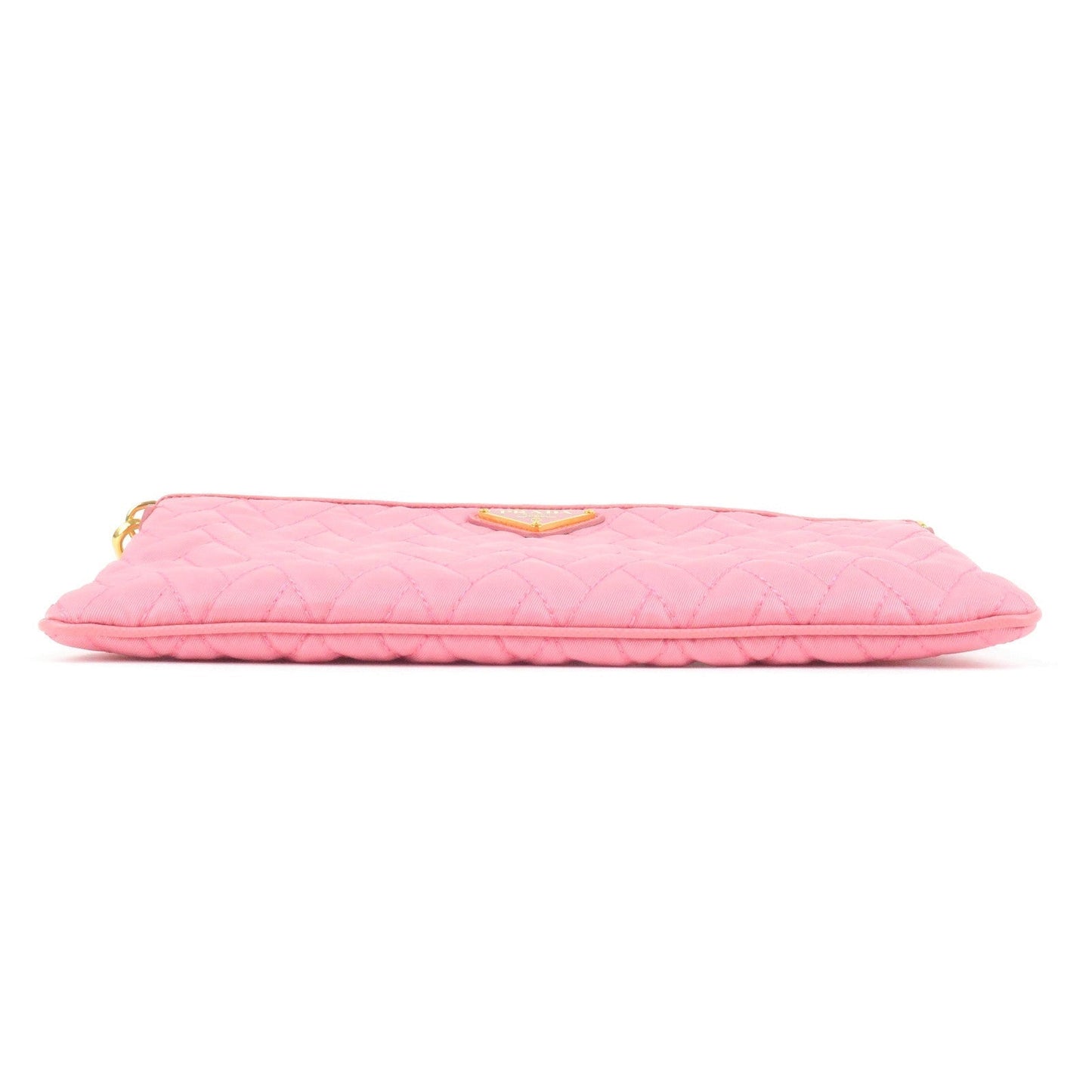 Prada Prada Logo Nylon Leather Chain Shoulder Bag Pink