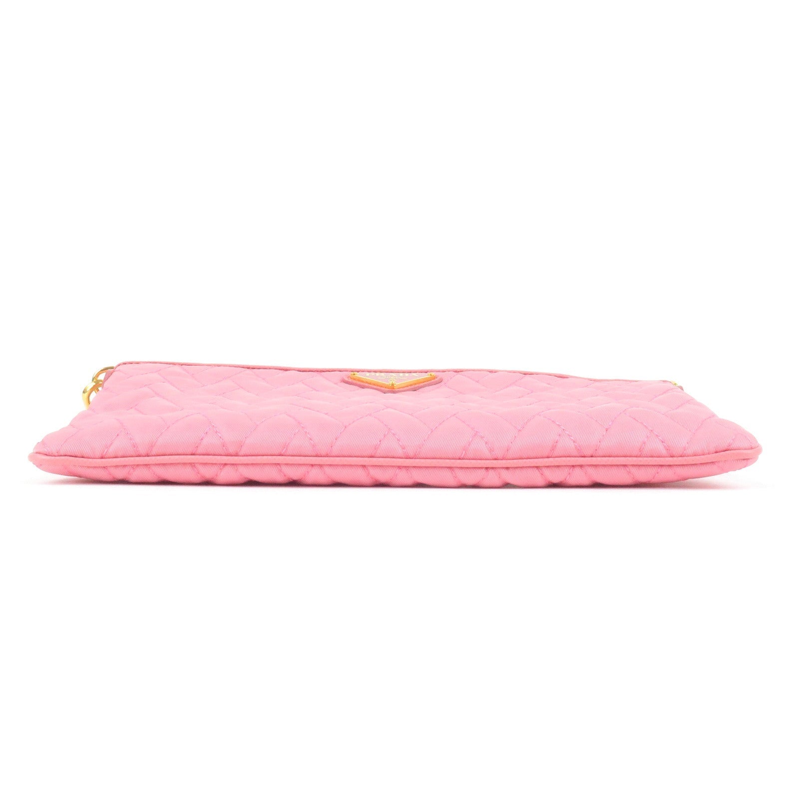 Prada Prada Logo Nylon Leather Chain Shoulder Bag Pink