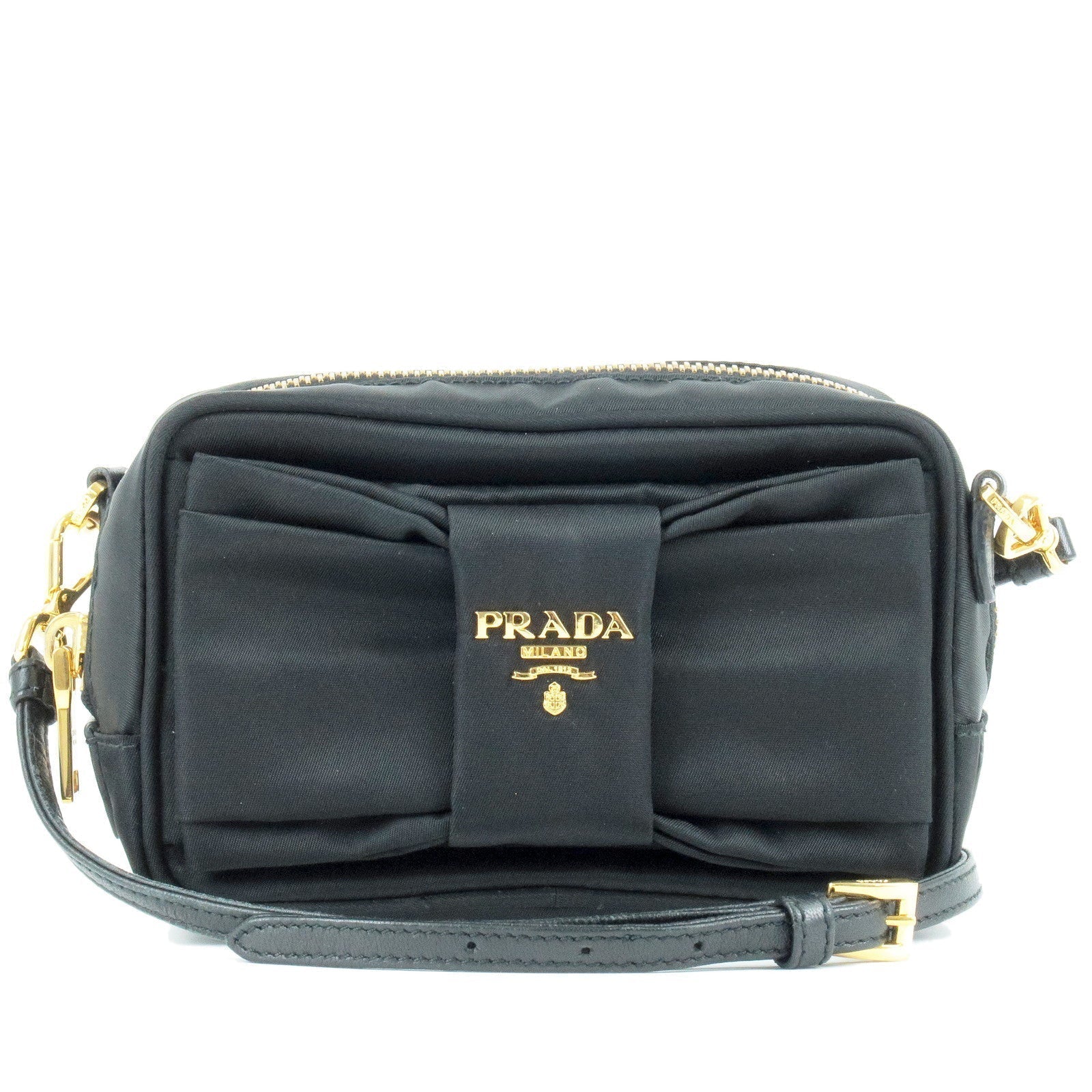 Prada Prada Logo Nylon Leather Ribbon Shoulder Bag Pouch