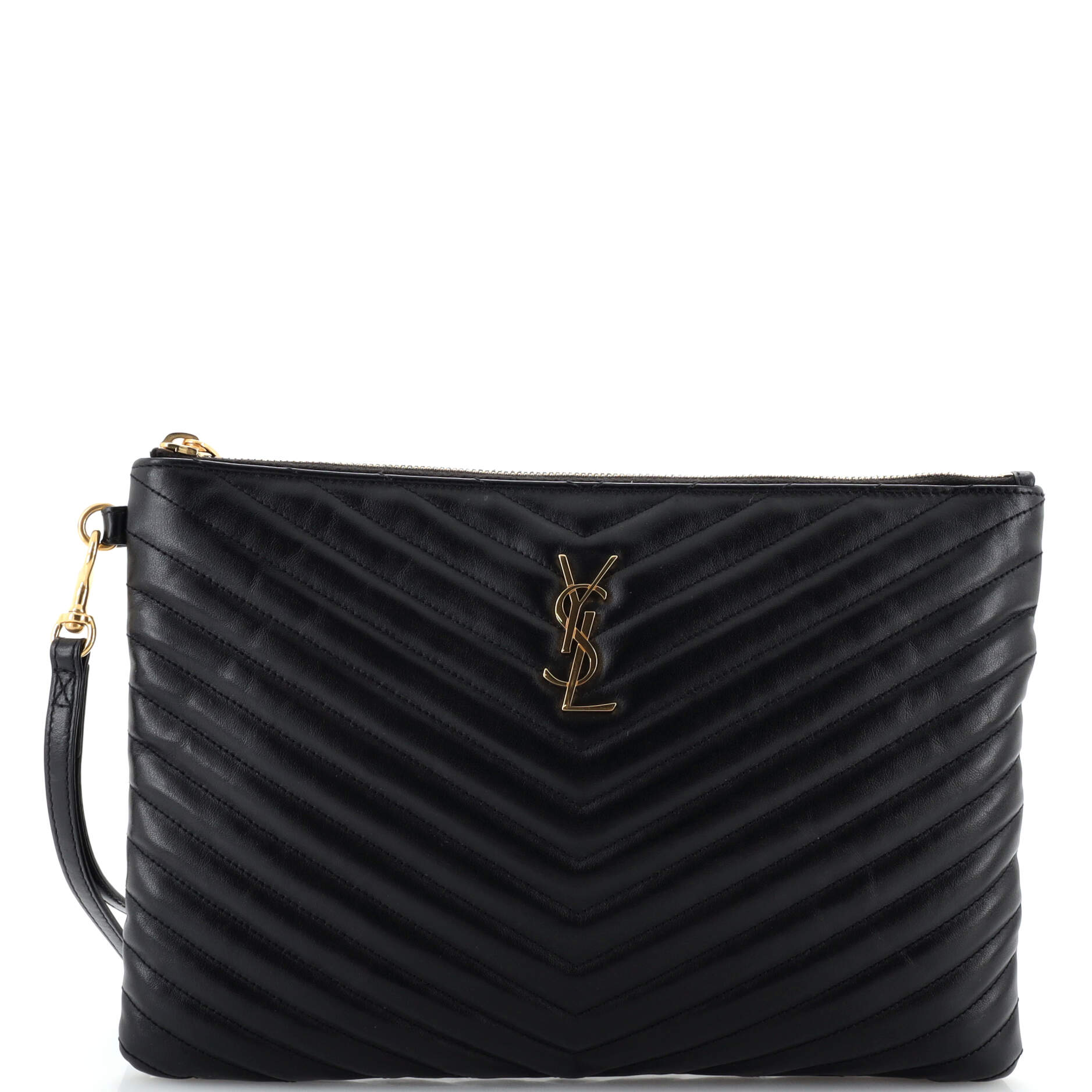 YSL Saint Laurent Luxury Trending Classic Wristlet Pouch Chevron Handbag Leather Monogram Matelasse Travel Bag Leat