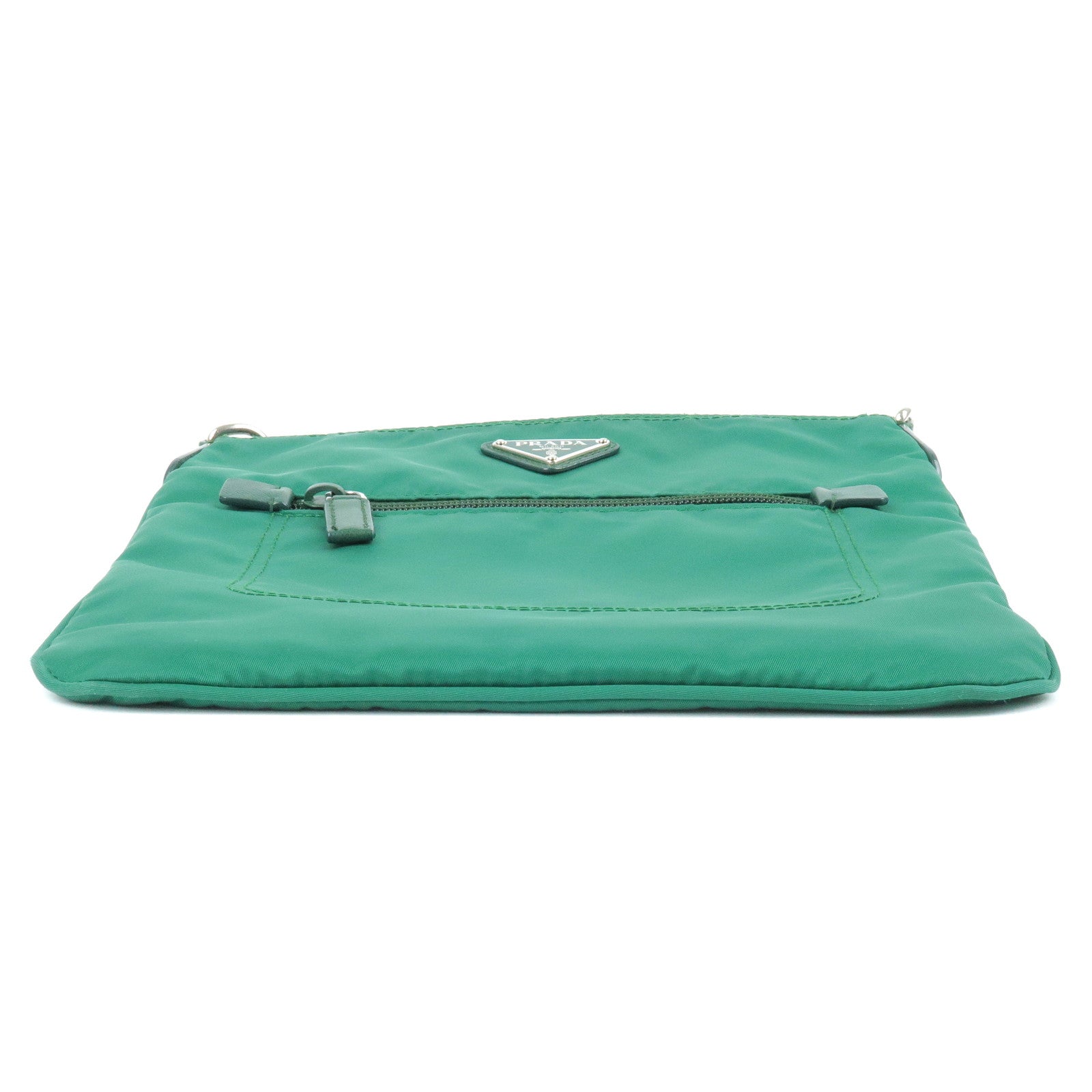 Prada Prada Logo Nylon Leather Shoulder Bag Oleandro Green