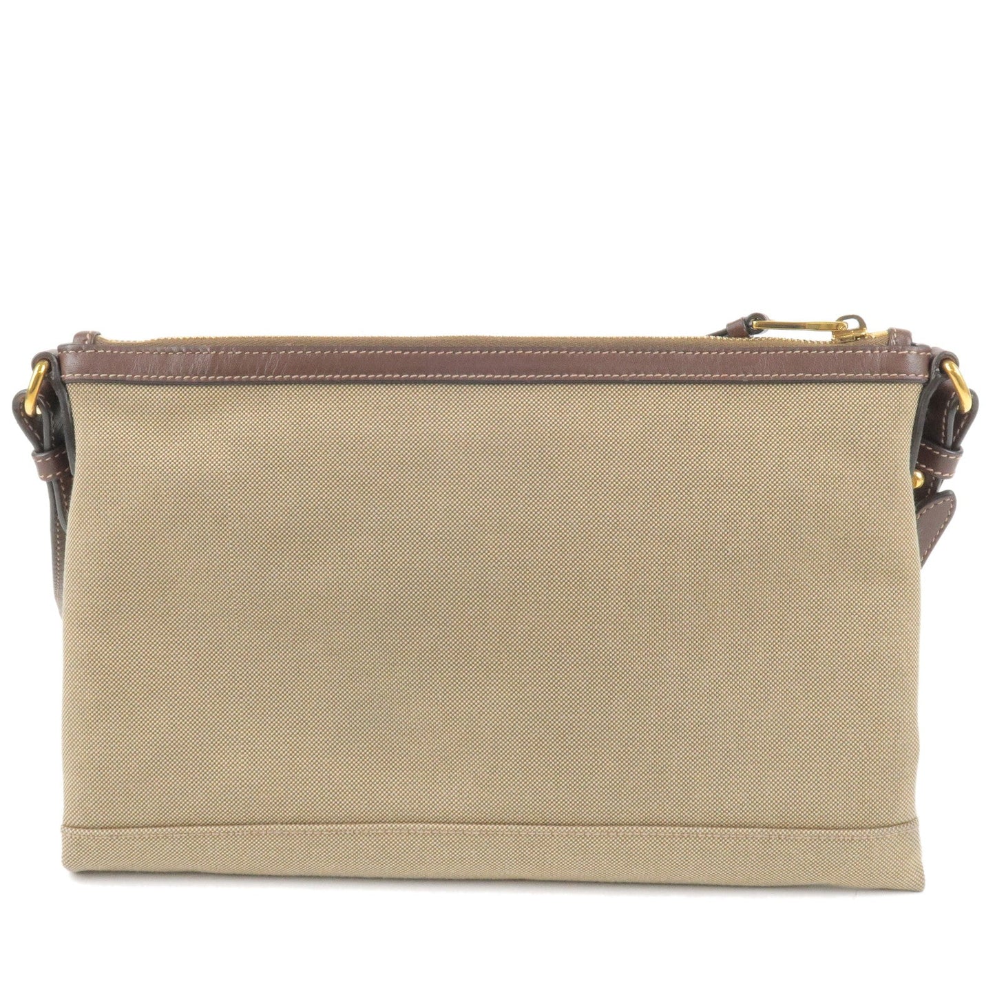 Prada Prada Logo Jacquard Leather Shoulder Bag Beige Brown Brown 35728 14