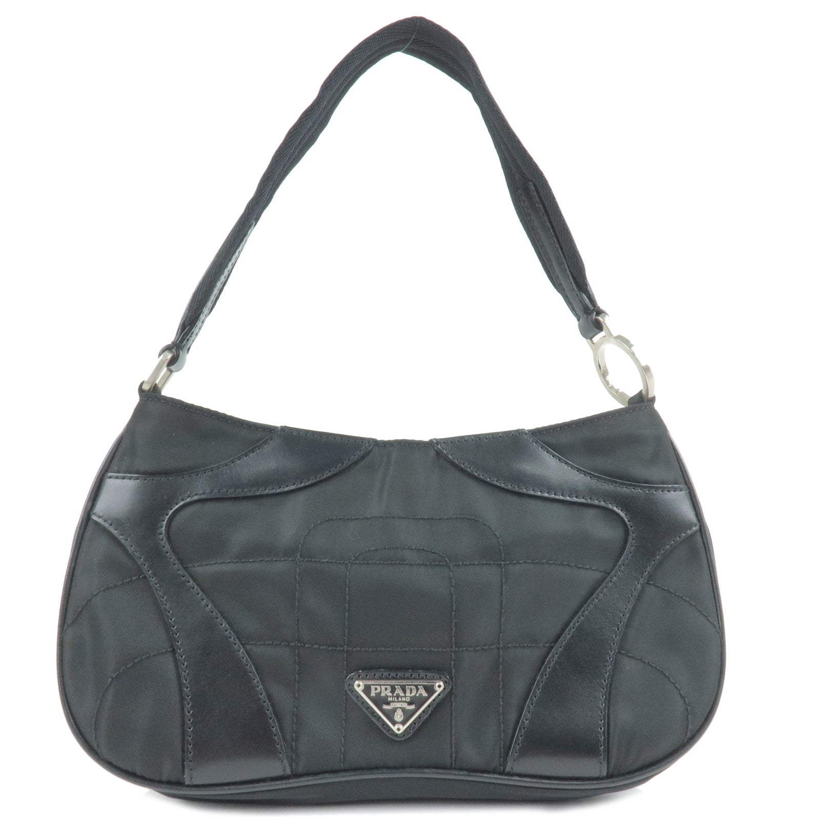 Prada Prada Nylon Leather Hand Bag Pouch Nero Black Travel Bag